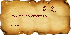 Panitz Konstantin névjegykártya